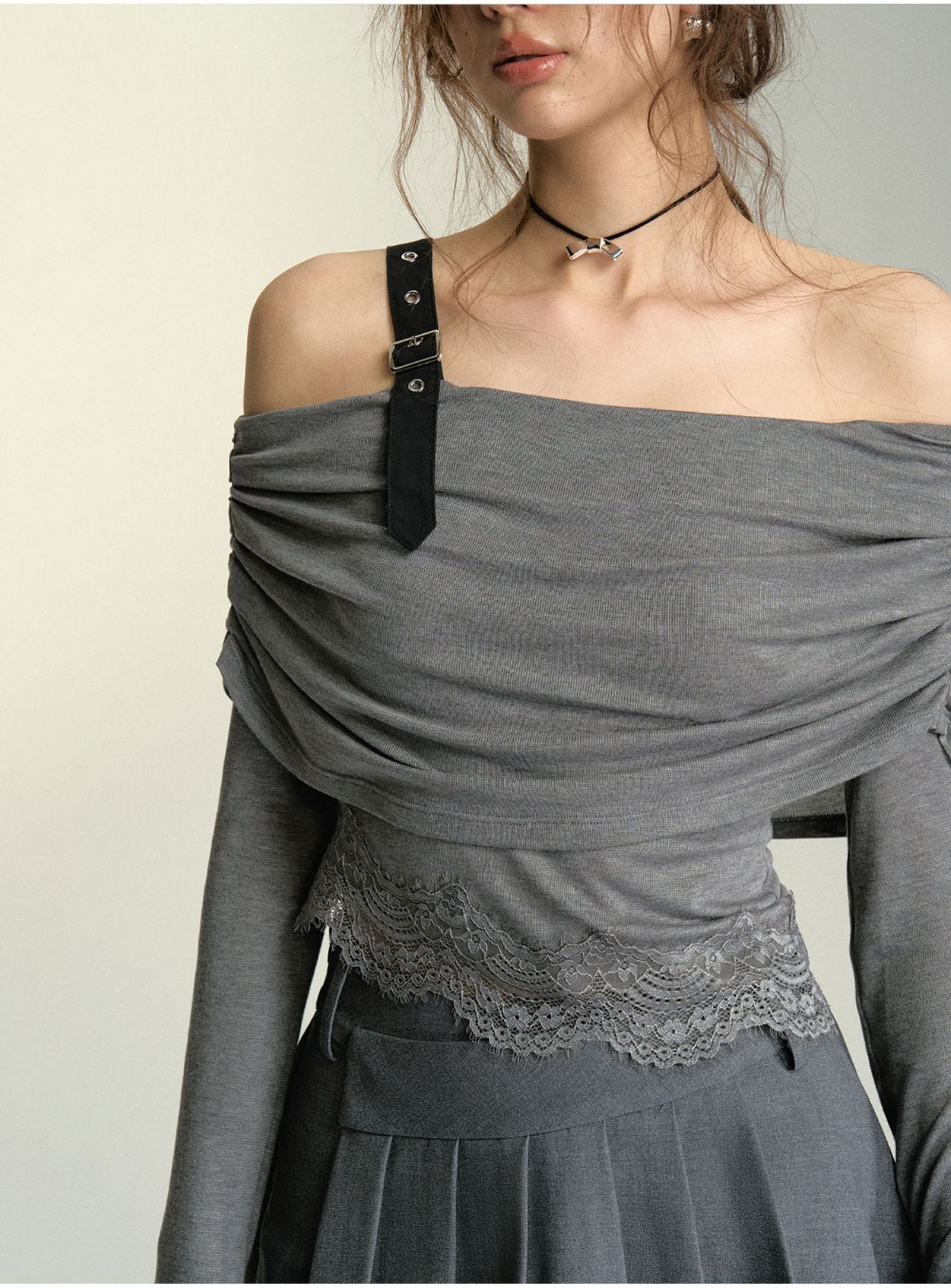 Lace Off-the-Shoulder Top - CHINASQUAD