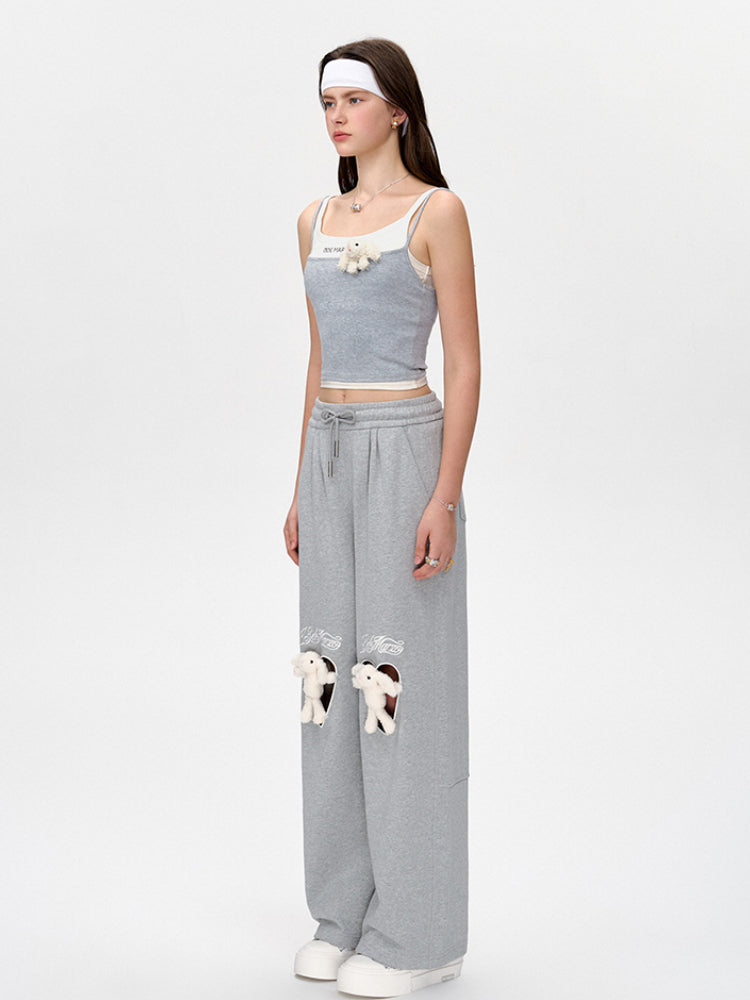 Heart Cutout Casual Pants