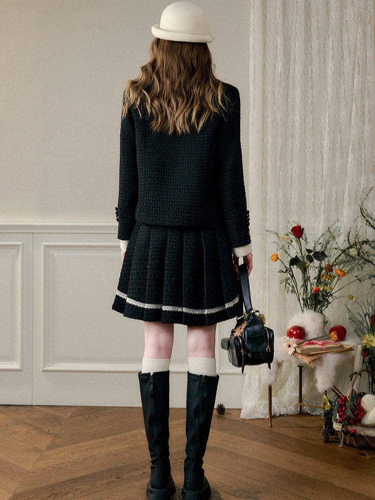 Galaxy Classic Wool Pleated Skirt Set