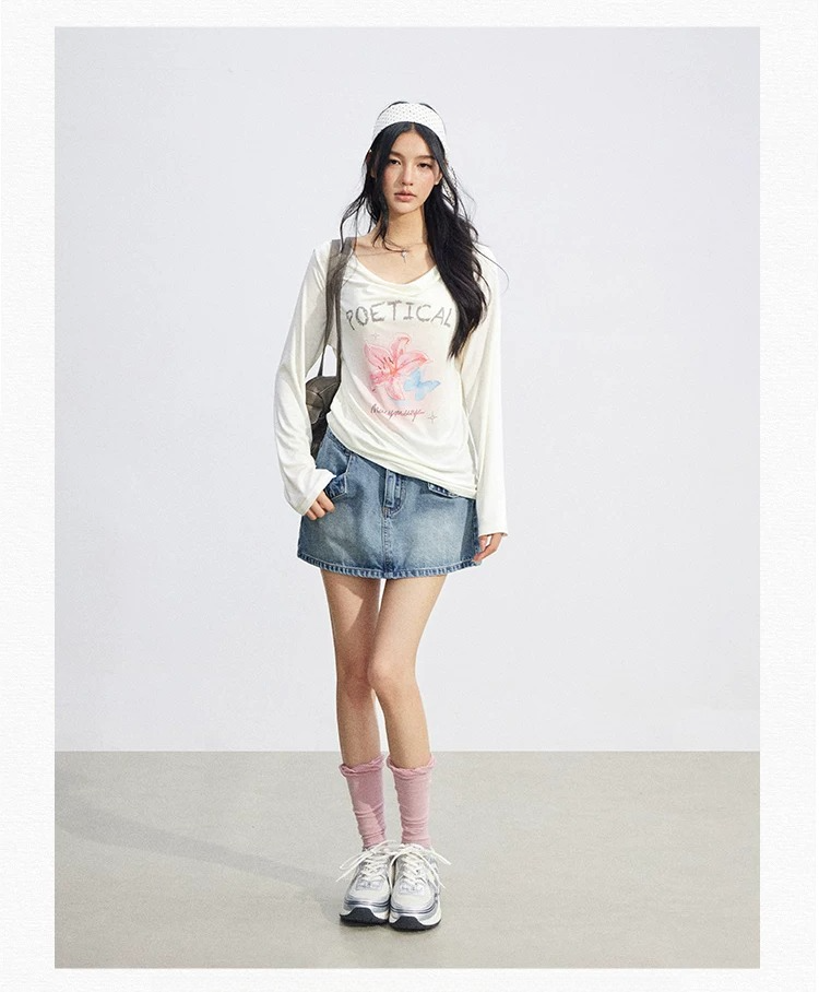 Soft Drape Floral Sun Protection Long Sleeve Top