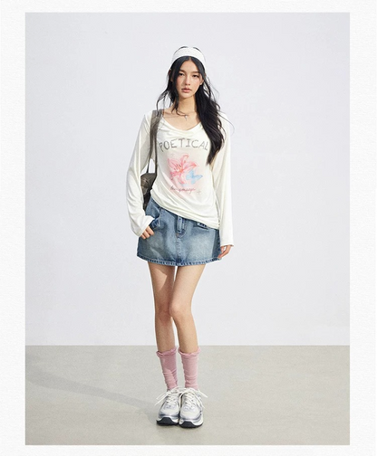 Soft Drape Floral Sun Protection Long Sleeve Top