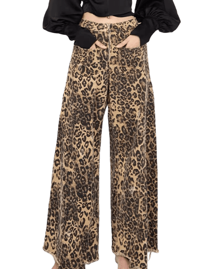 Deconstructed Wide-Leg Denim Jeans