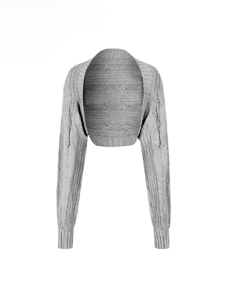 Contrast Knit Slim Wool Tube Top