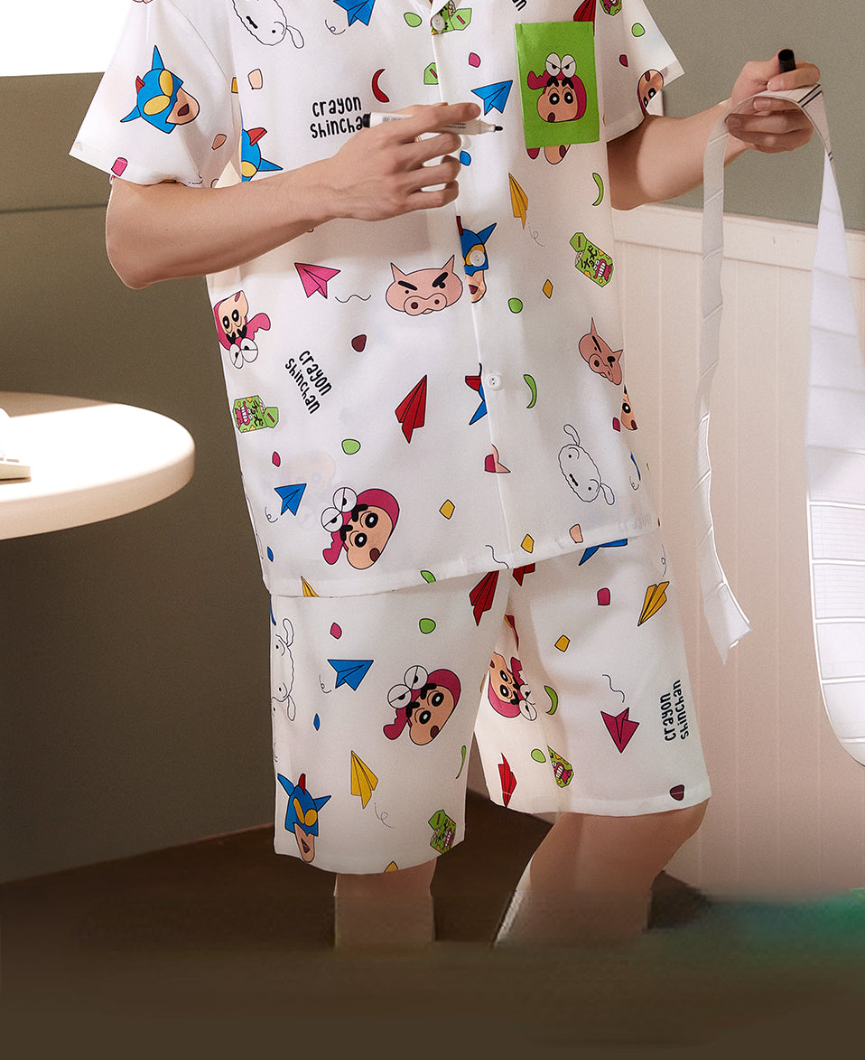 Crayon Shin-chan Ice Silk Couple Pajamas