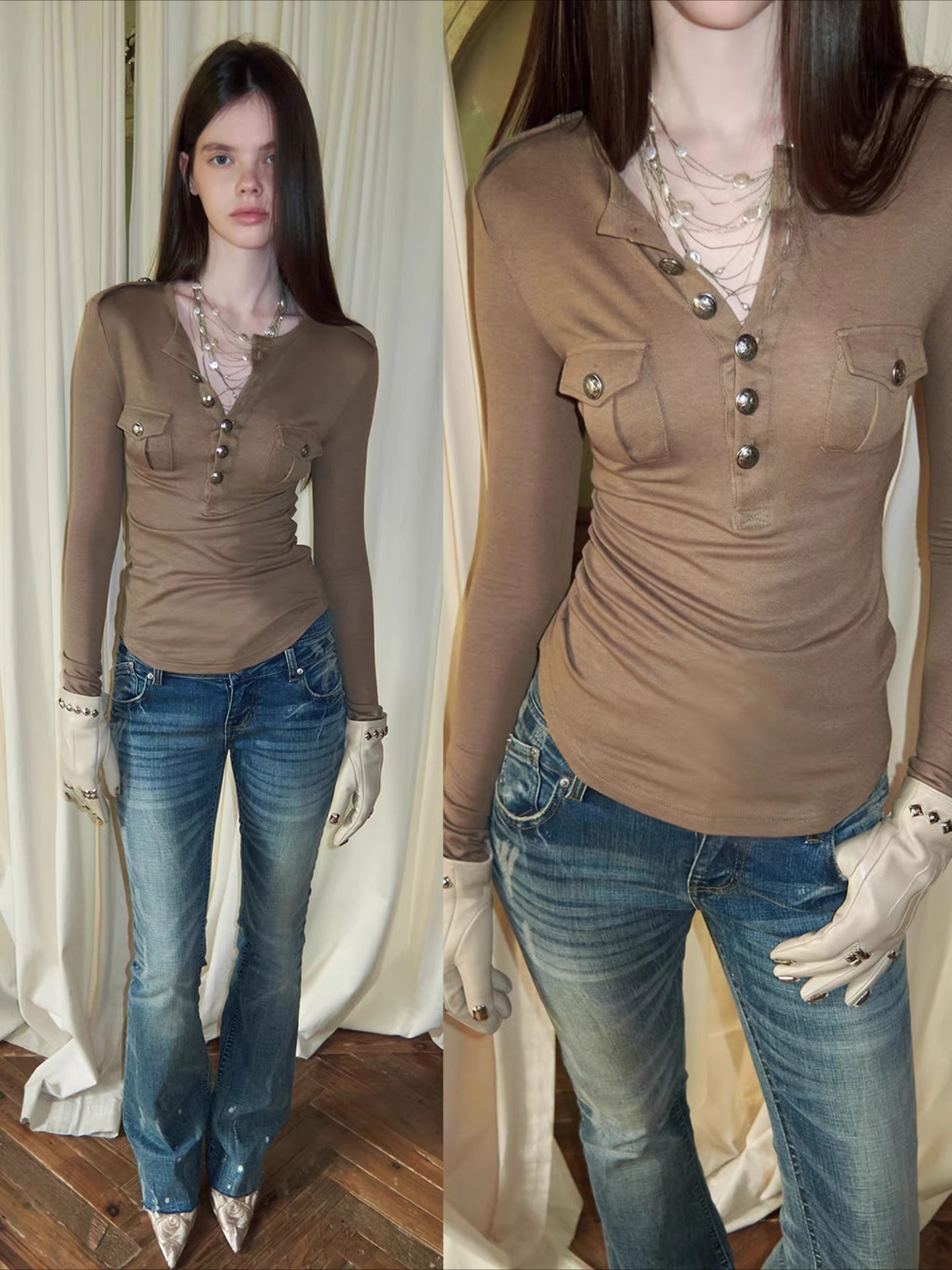 Drawstring Knit Bodycon Midi Dress