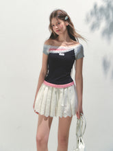 Off-shoulder Fake Three-piece Asymmetric Shoulder T - shirt - CHINASQUAD