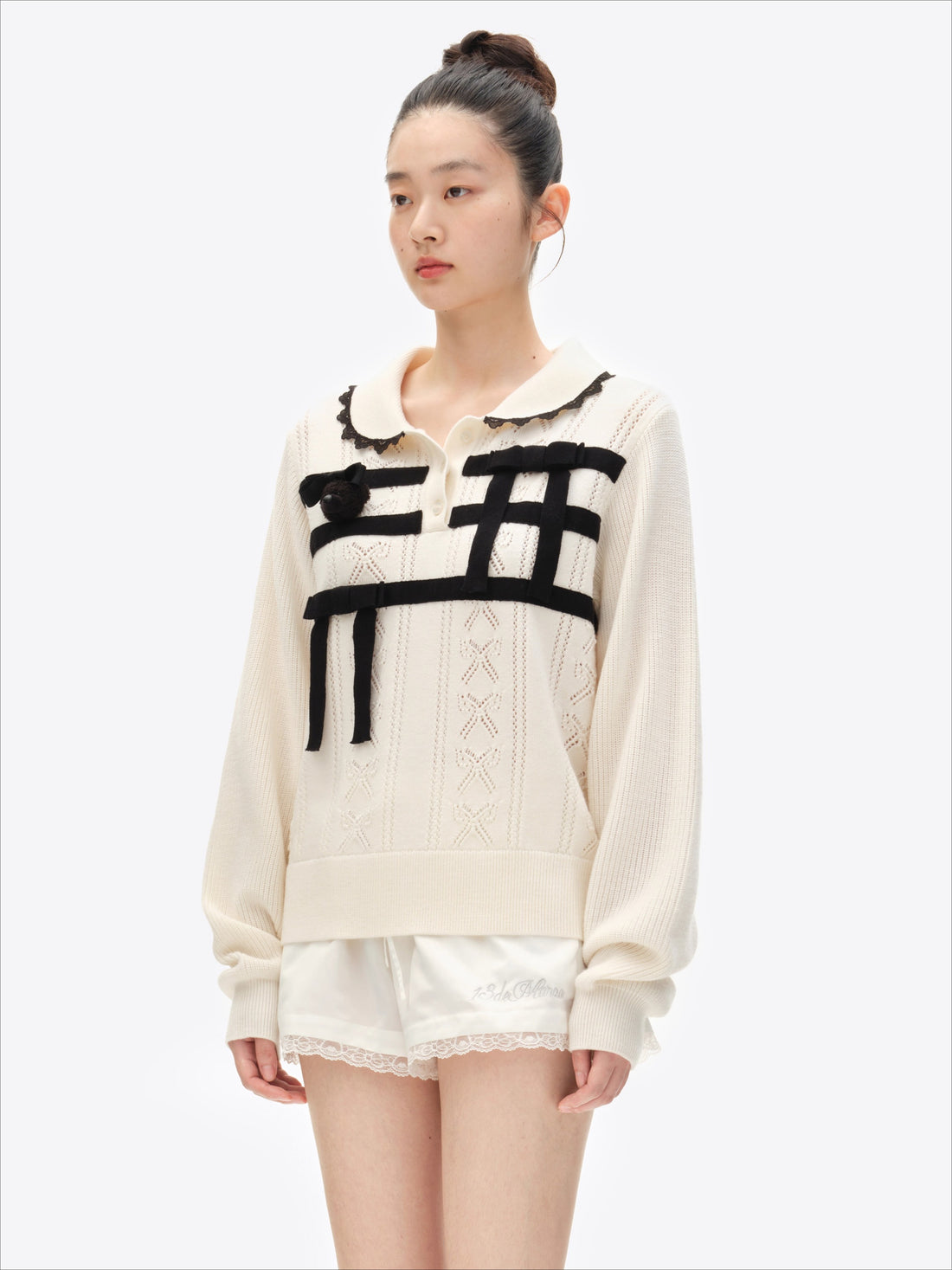 Polo-Collar Knit Pullover