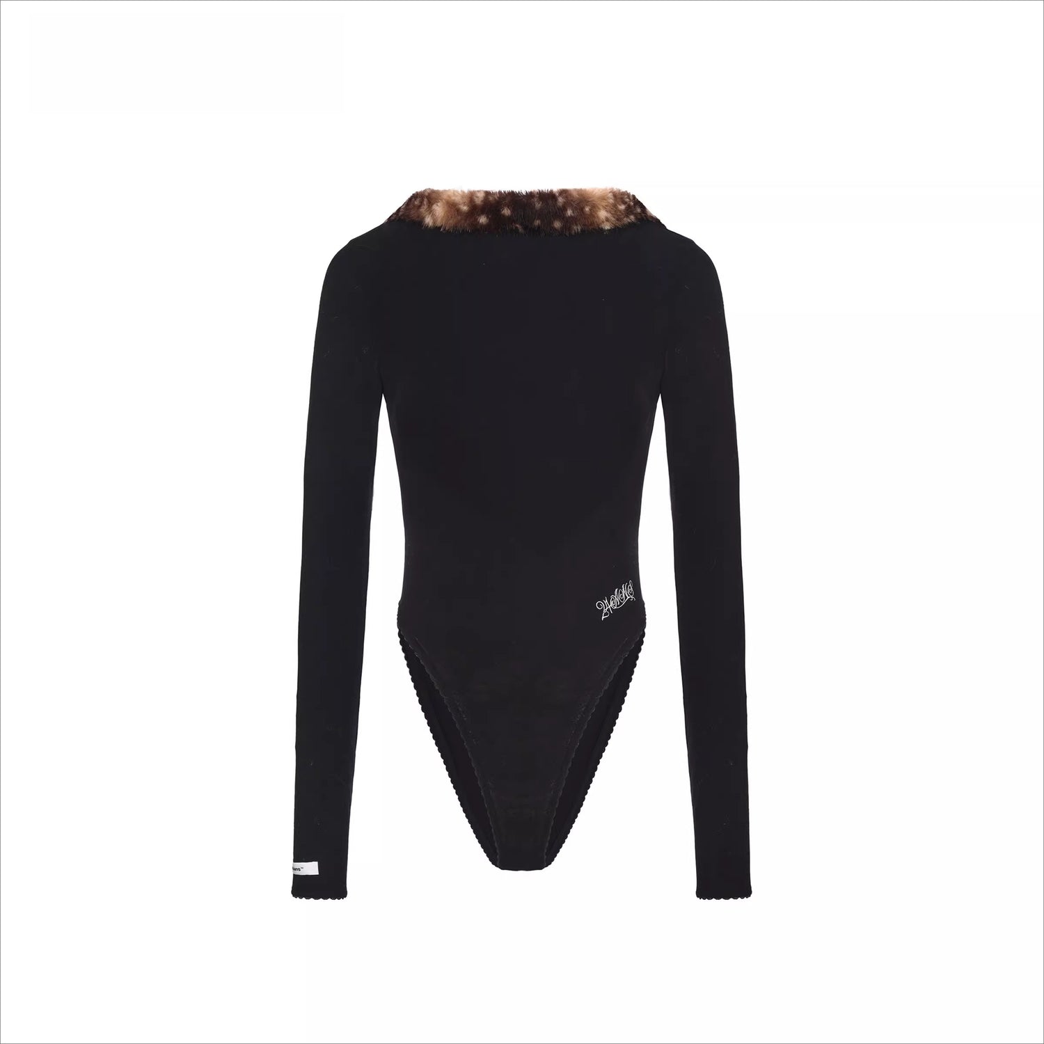 Faux Fur-Panelled Knit Bodysuit