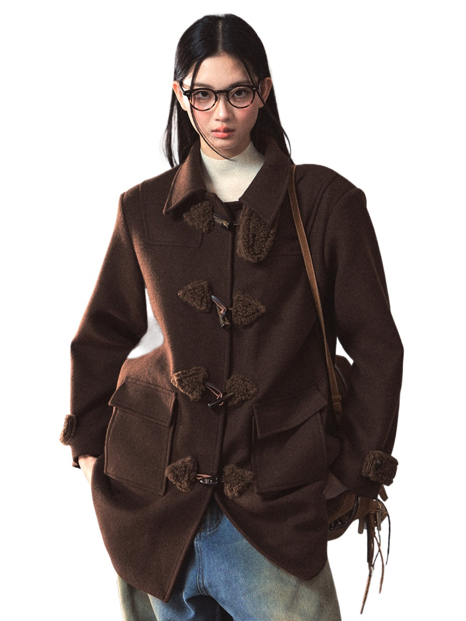 Brown Toggle Wool Coat