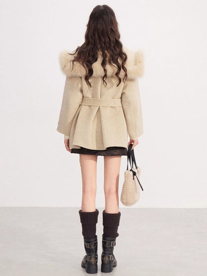 Oversized Wool-Blend Wide-Collar Coat