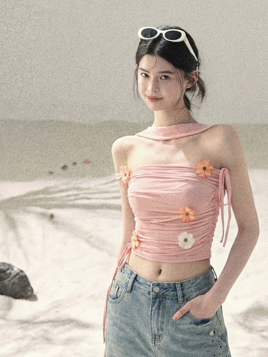 Crushed Spring Peach Blossom Top