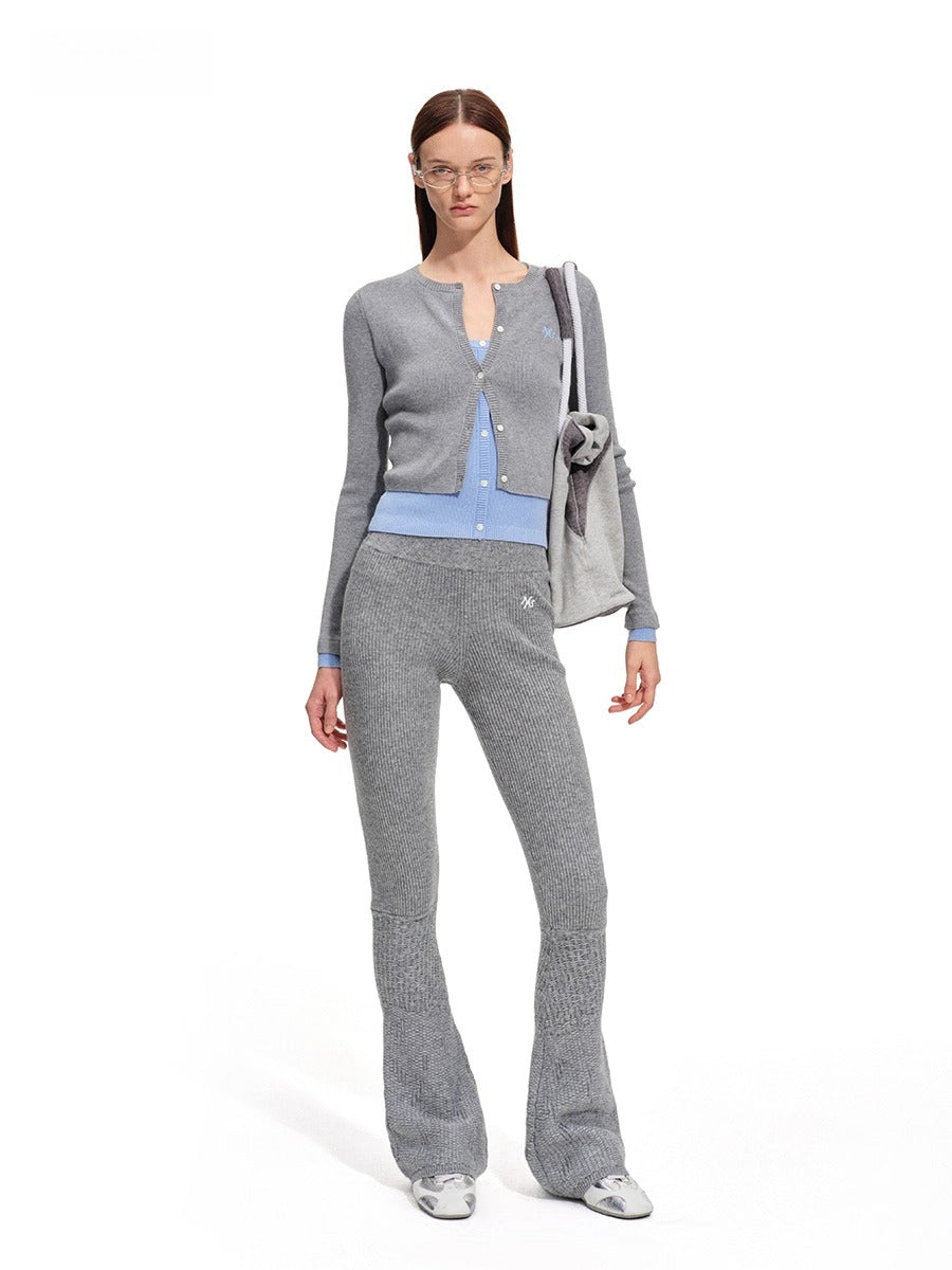 Lugano Wool Blend Contrast Layered Knit Cardigan