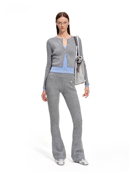 Lugano Wool Blend Contrast Layered Knit Cardigan