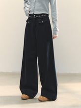 Cross-Stitch Floral Wide-Leg Pants - CHINASQUAD