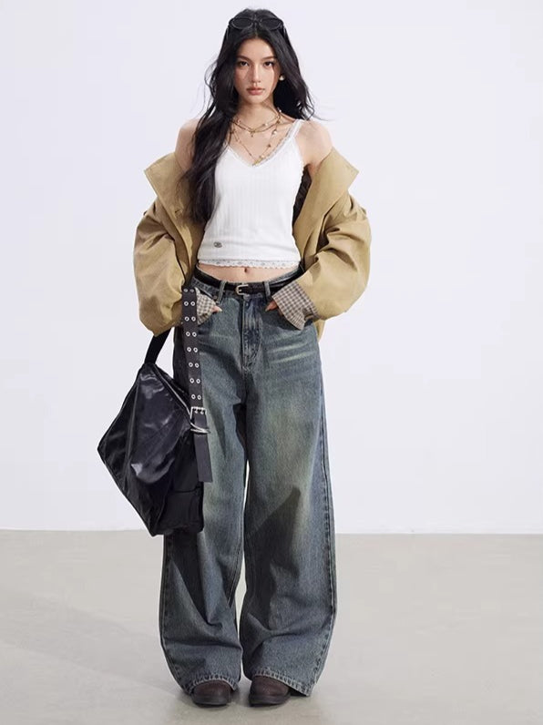 Lace-Trim V-Neck Knit Vest