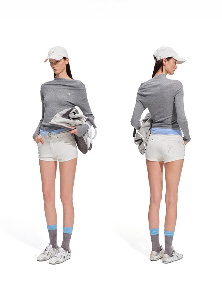 Polar High-Stretch Denim Shorts