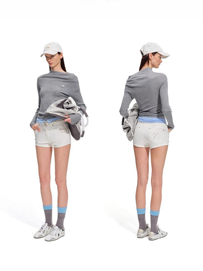 Polar High-Stretch Denim Shorts
