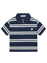 Polo-Collar Striped Color-Blocking T-shirt - CHINASQUAD