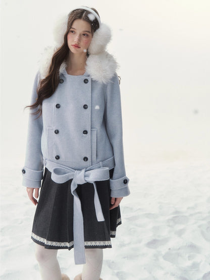 Vintage Double-Breasted Wool-Blend Jacket