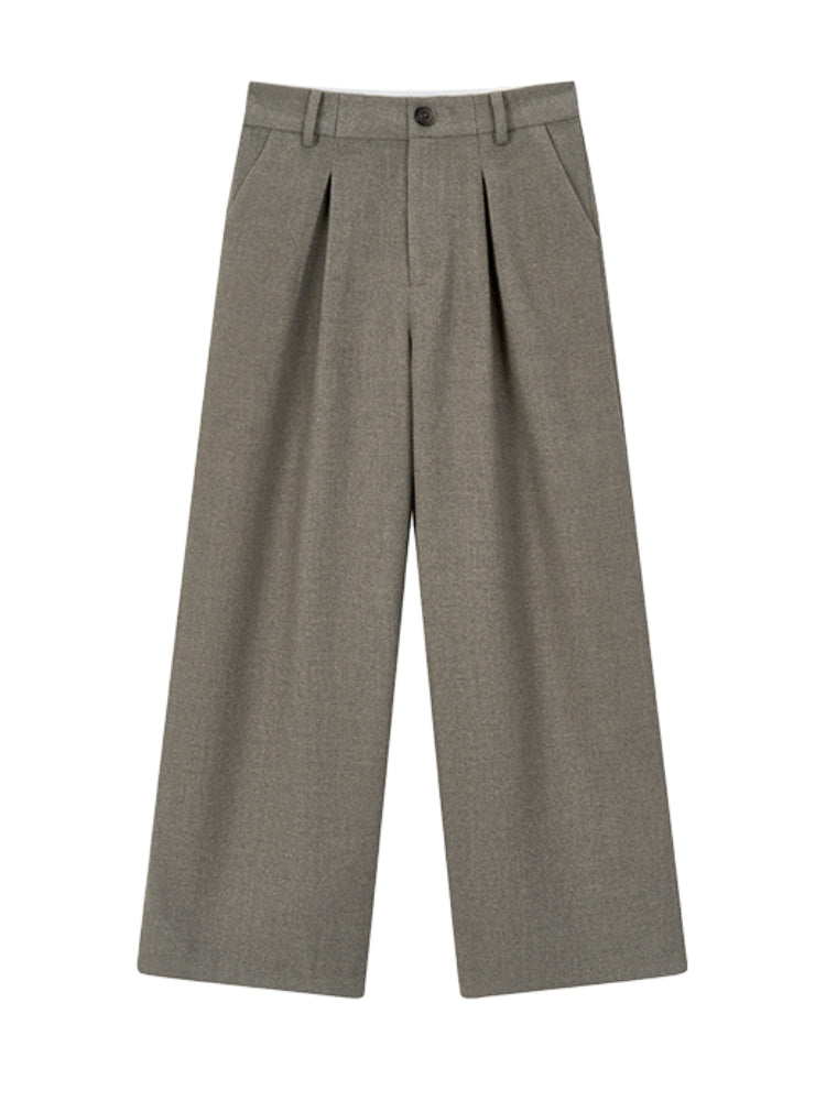 Extra-Long Thick Wool Tailored Pants