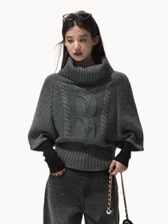 Vintage Cable-Knit Turtleneck Sweater