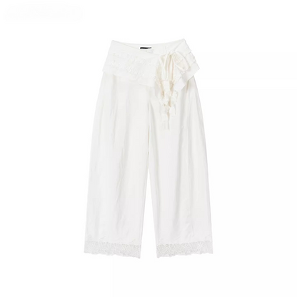Detachable Lace Panel Tailored Trousers
