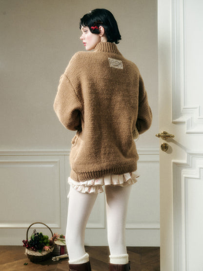 Wool Blend Cream Cloud Coat