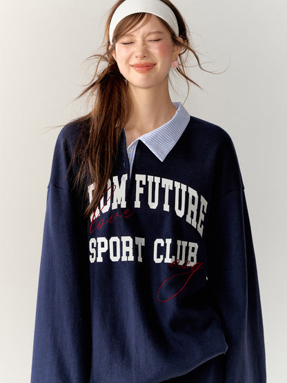 American College Style Sports Sweatshirt