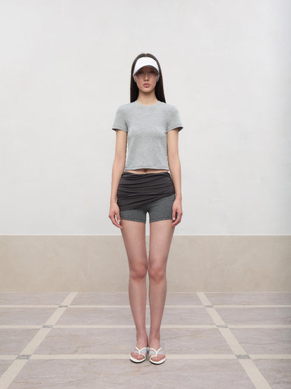 Regular-Shoulder Round Neck Short-Sleeve T-Shirt