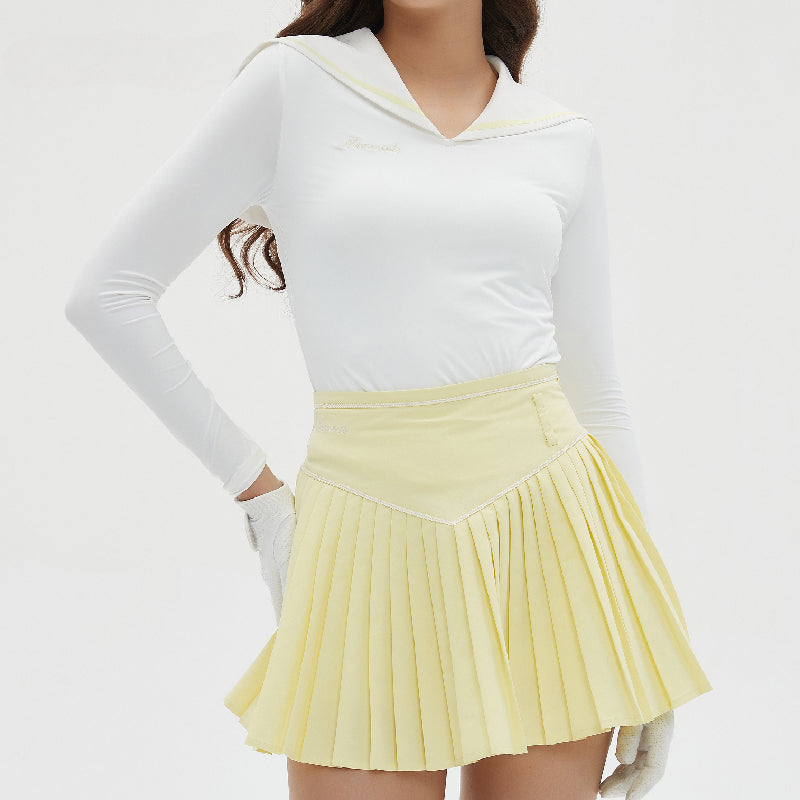 Golf Sailor Collar Shirt &amp; Skirt Set