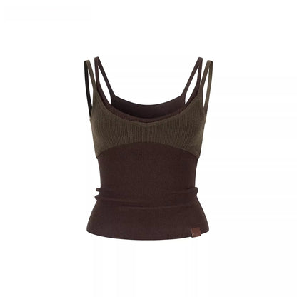Colorblock Knit Camisole Vest