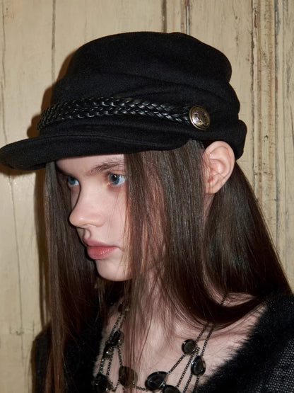 Court-Style Pleated Soft Baker Boy Cap