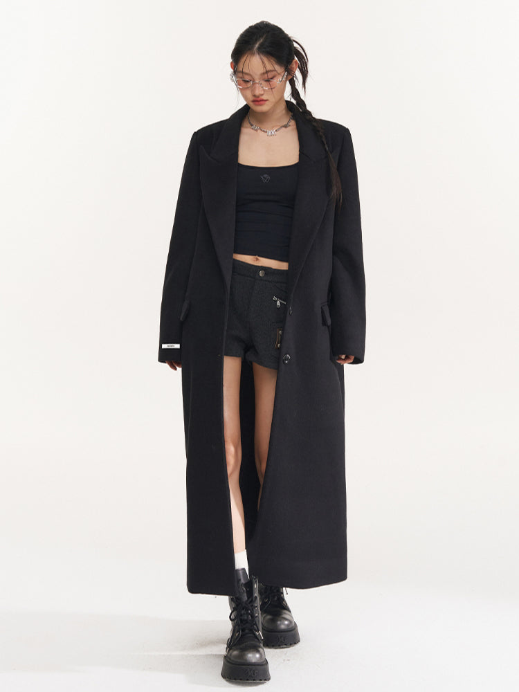 Black Wool Overcoat