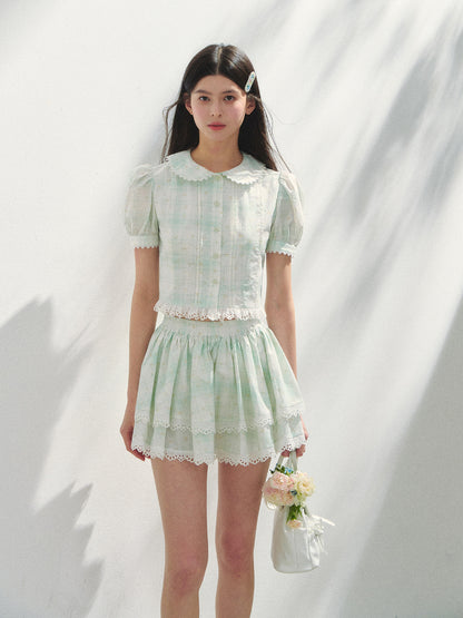 White Cotton Embroidered Shirt &amp; Skirt Set