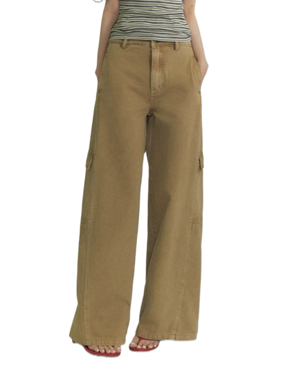 Structured Curve-Leg Utility Denim Trousers