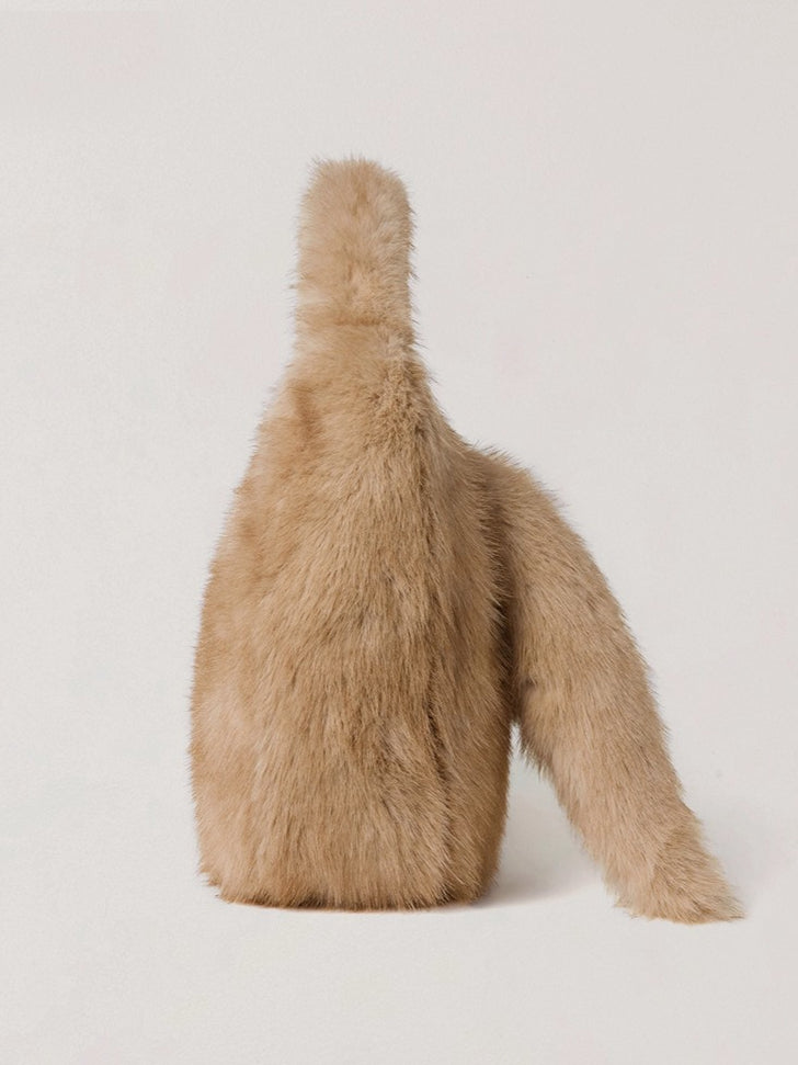 Cross Relic Faux Fur Stone Bag