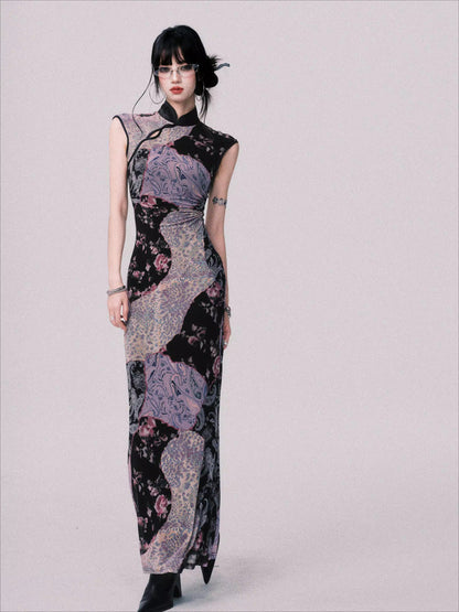 Mesh New Chinese-Style Cheongsam Dress