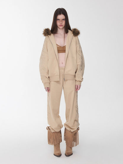 Faux-Fur Sweatshirt &amp; Jogger Set