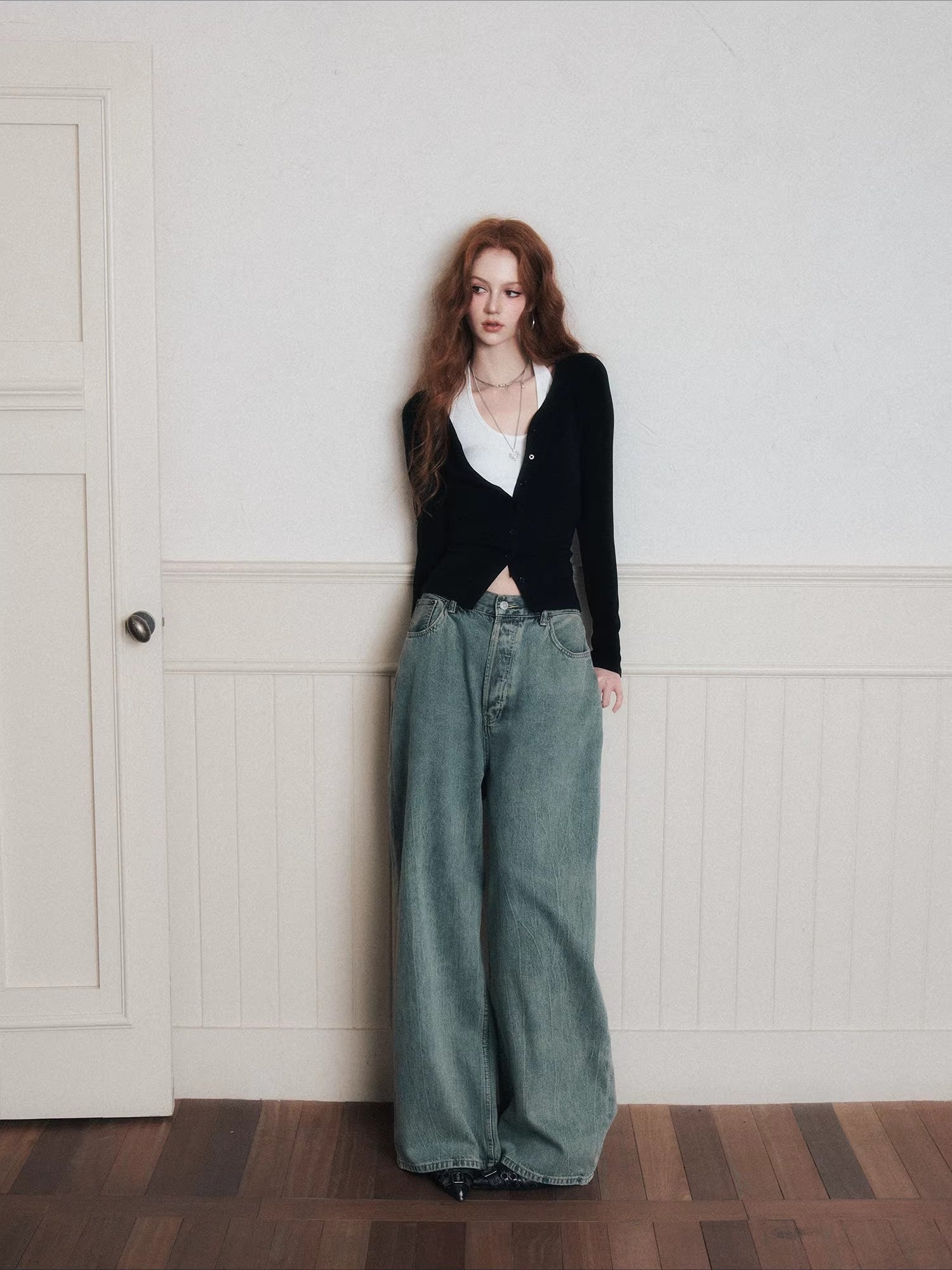 Layered Halter Camisole &amp; Knit Cardigan Set