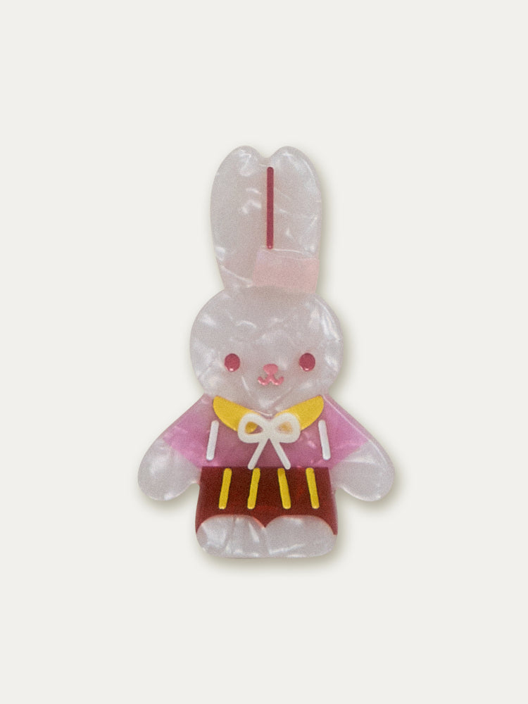 Acrylic Spring Rabbit/Bow Hairpin