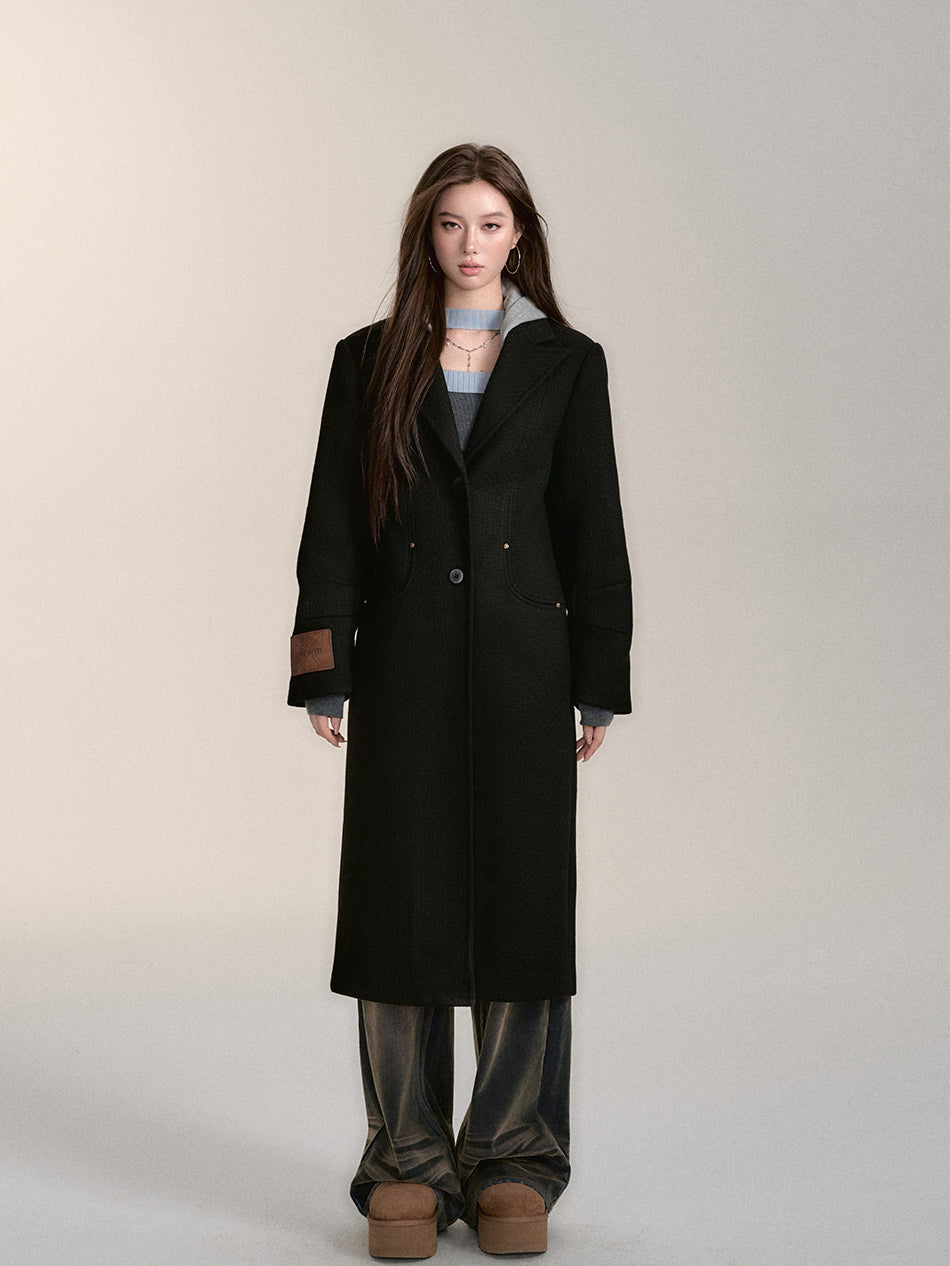 Black Hooded Overcoat