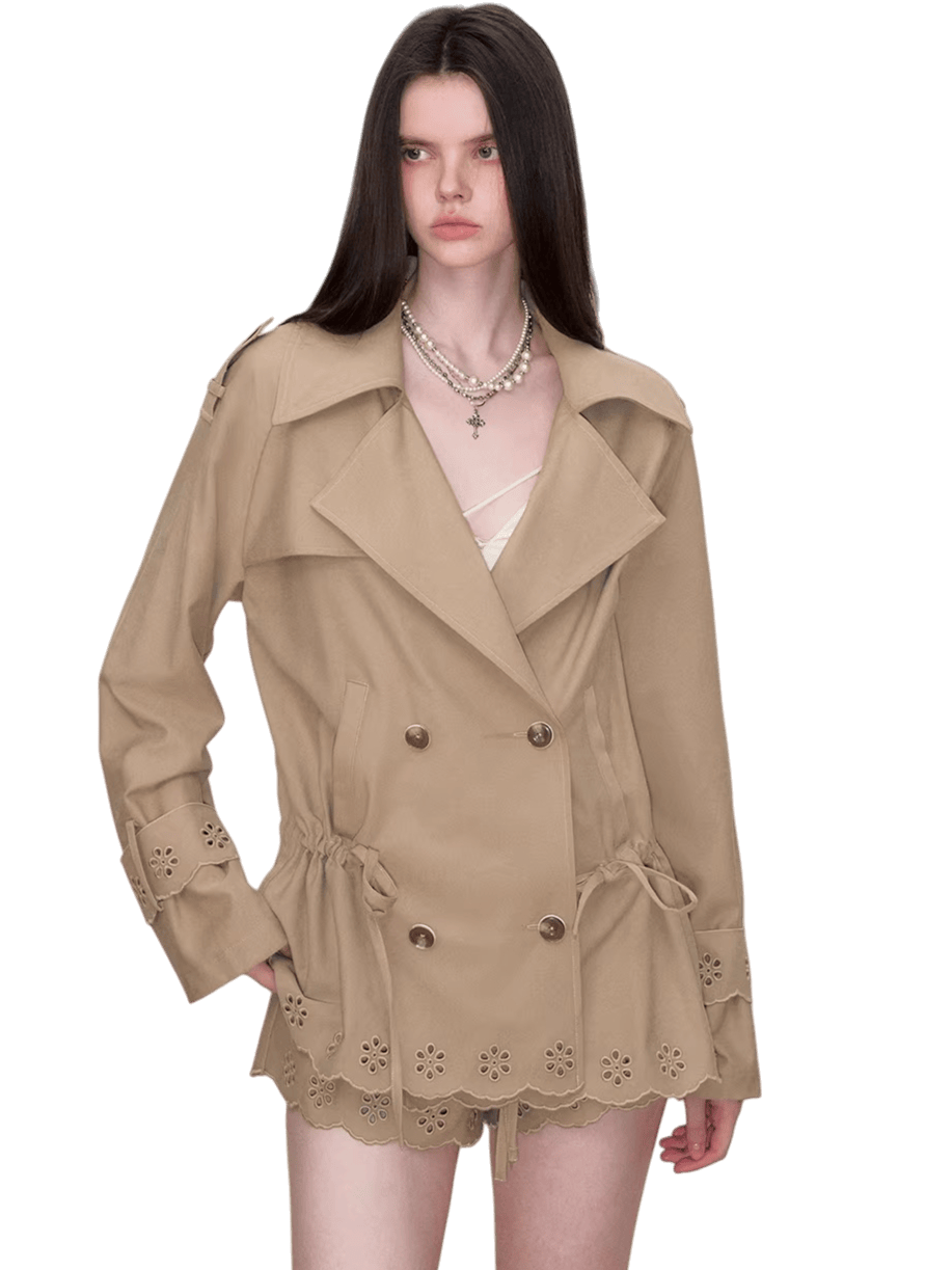 Embroidered Drawstring Jacket