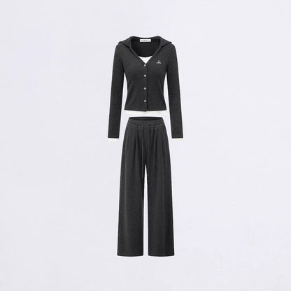 Layered Hooded Knit Set