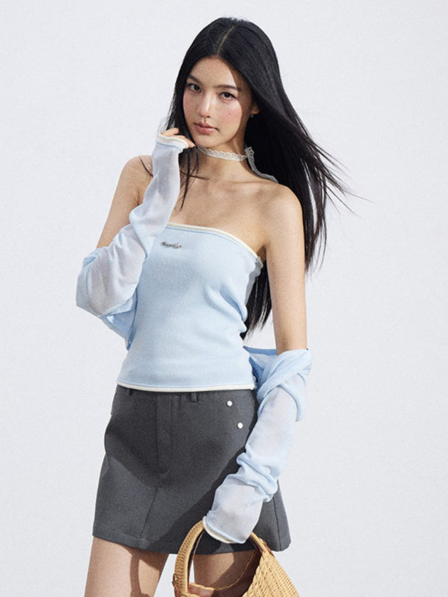Shawl Cardigan and Bandeau Two-Piece Set