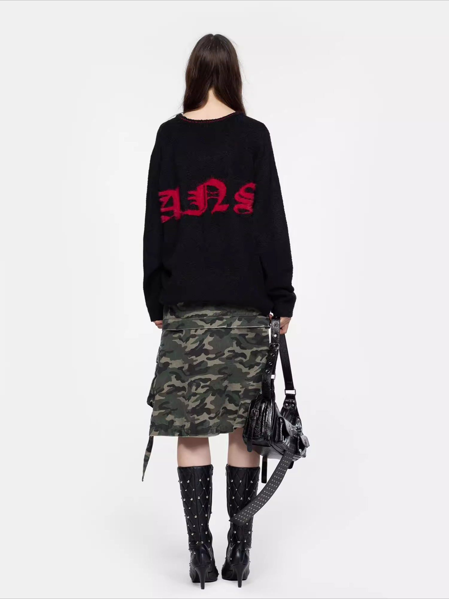 Graphic Oversized Knit Sweater