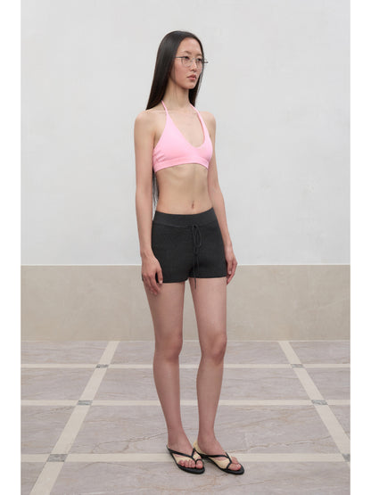 Layered Color Blocking U-Neck Halter Vest