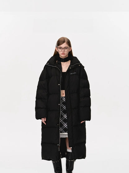 Long Hooded Down Parka Coat