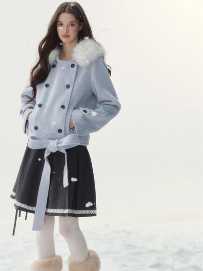 Vintage Double-Breasted Wool-Blend Jacket