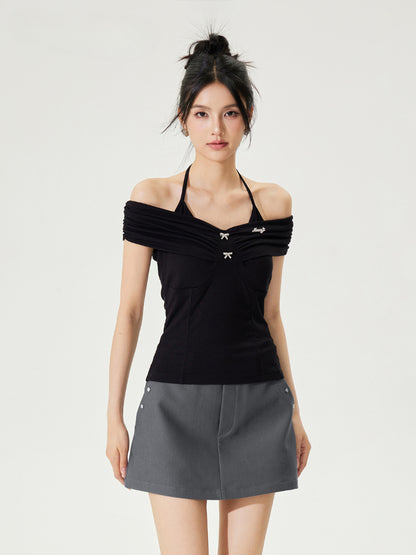 One-shoulder Tie-neck Top - CHINASQUAD