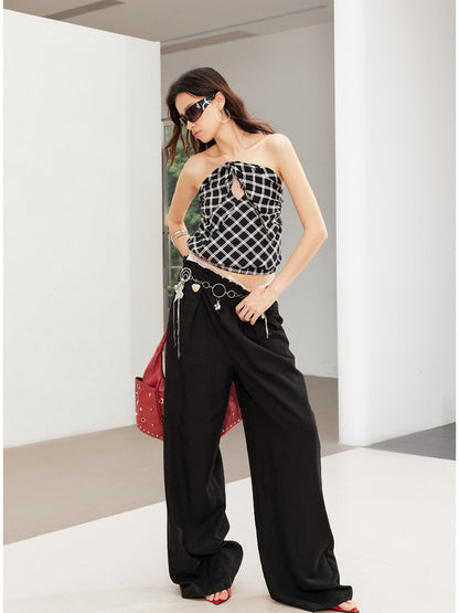 Pleated Strappy Halter Neck Camisole